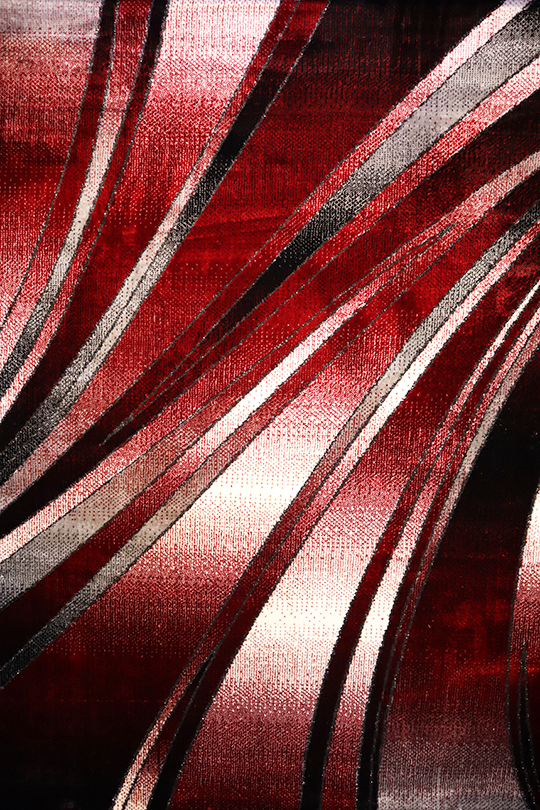 Tapis industriel motif vagues rouge