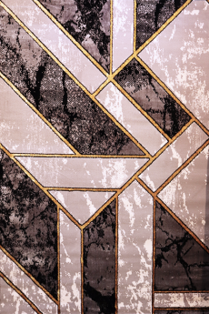 Tapis turc industriel gris motif géométrique blanc doré royalux paris